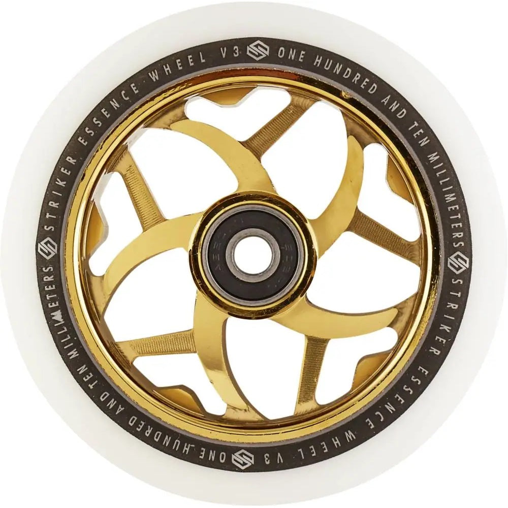 Striker Essence V3 110mm Scooter Wheel - Gold Chrome/White
