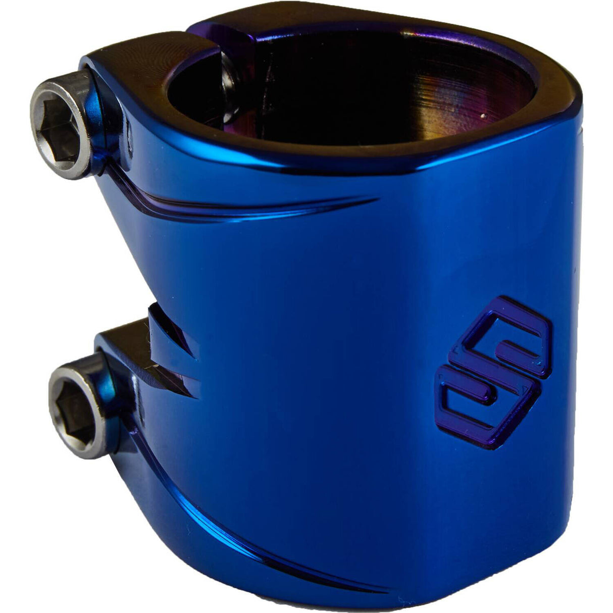 Striker Essence Double V2 Pro Scooter Collar Clamp - Blue Chrome