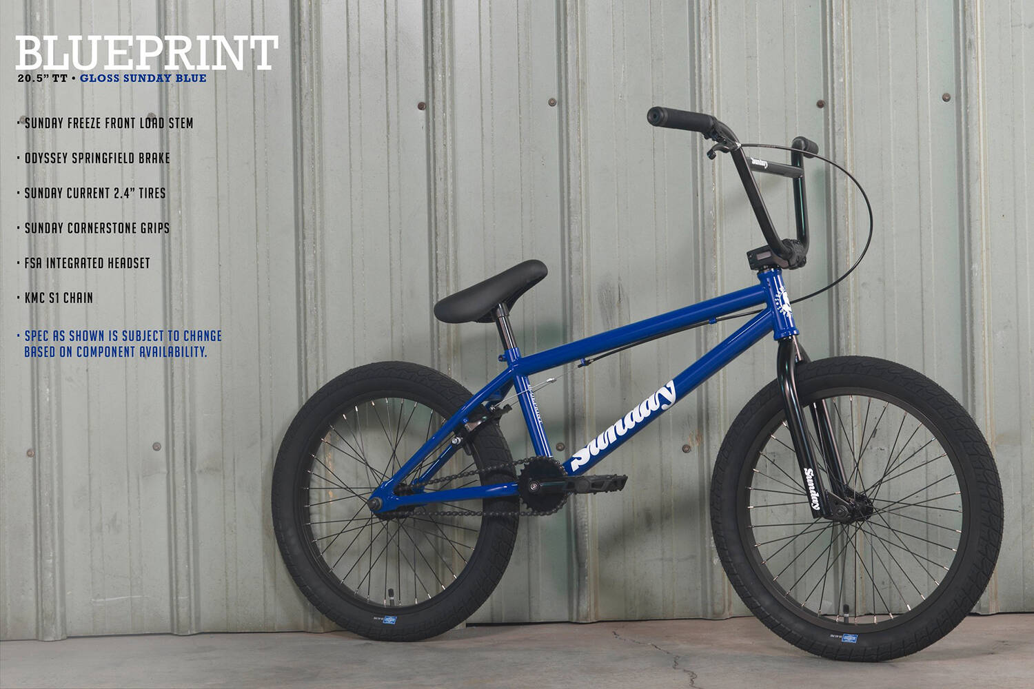 Sunday 2022 Blueprint 20.5'' Complete BMX - Gloss Sunday Blue