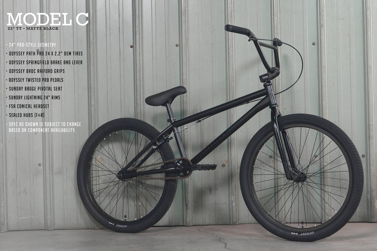 Sunday 2022 Model C 24'' Complete BMX - Matte Black