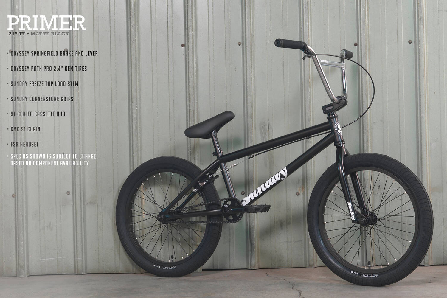 Sunday 2022 Primer 21'' Complete BMX - Matte Black
