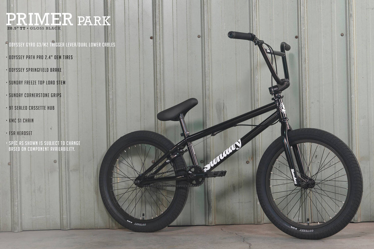 Sunday 2022 Primer Park 20.5'' Complete BMX - Gloss Black