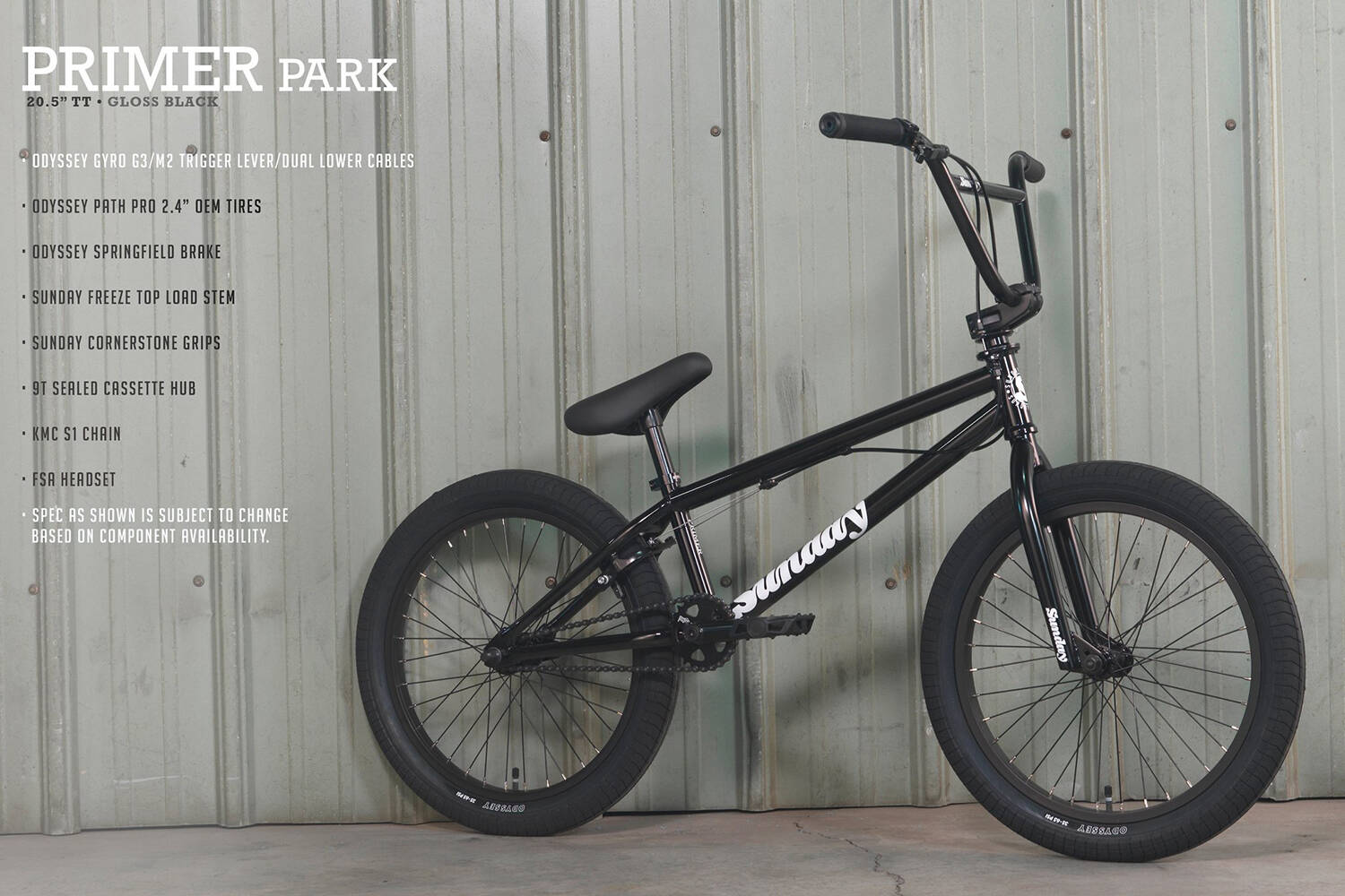 Sunday 2022 Primer Park 20.5'' Complete BMX - Gloss Black