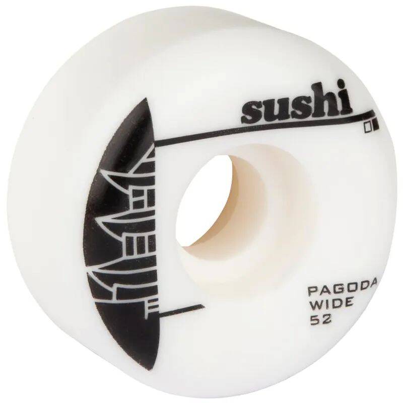 Sushi Pagoda Wide Skateboard Wheels - White 52mm (Pack of 4)