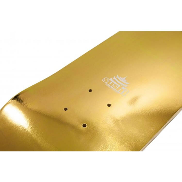 Sushi Pagoda Foil Custom Skateboard - Gold/Green 8.125''
