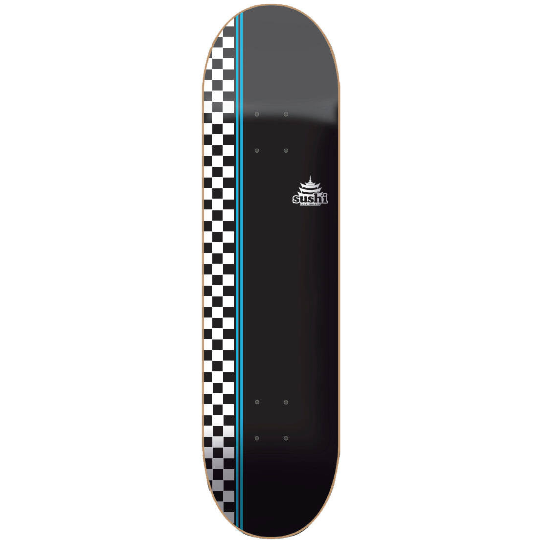 Sushi Checker Logo Skateboard Deck - Black 8.25''