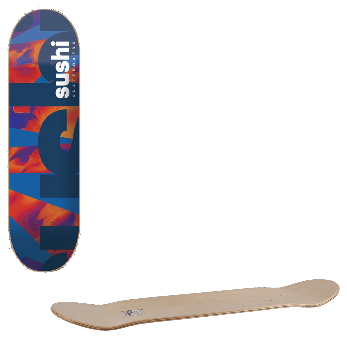 Sushi Spectrum Logo Skateboard Deck - Blue/Red 8.25''
