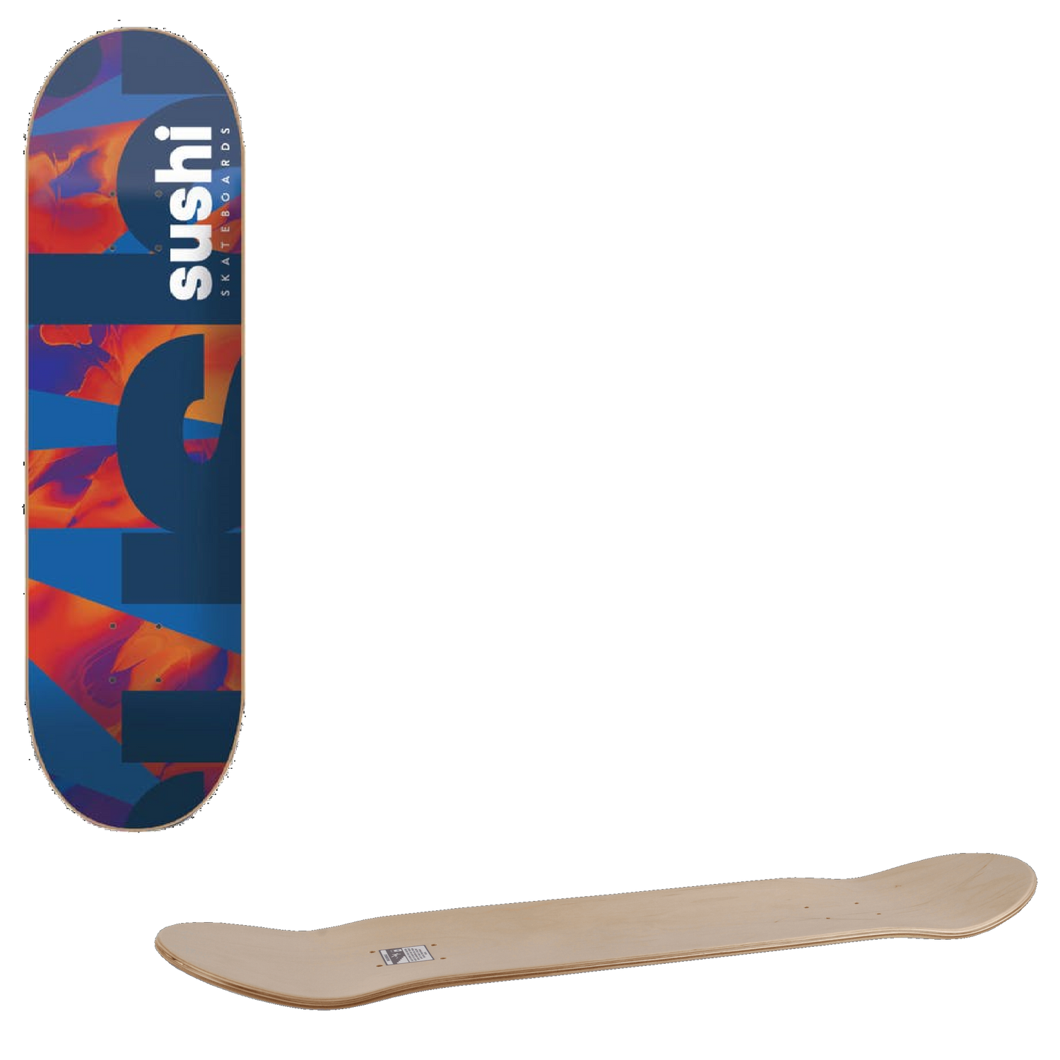 Sushi Spectrum Logo Skateboard Deck - Blue/Red 8.25''