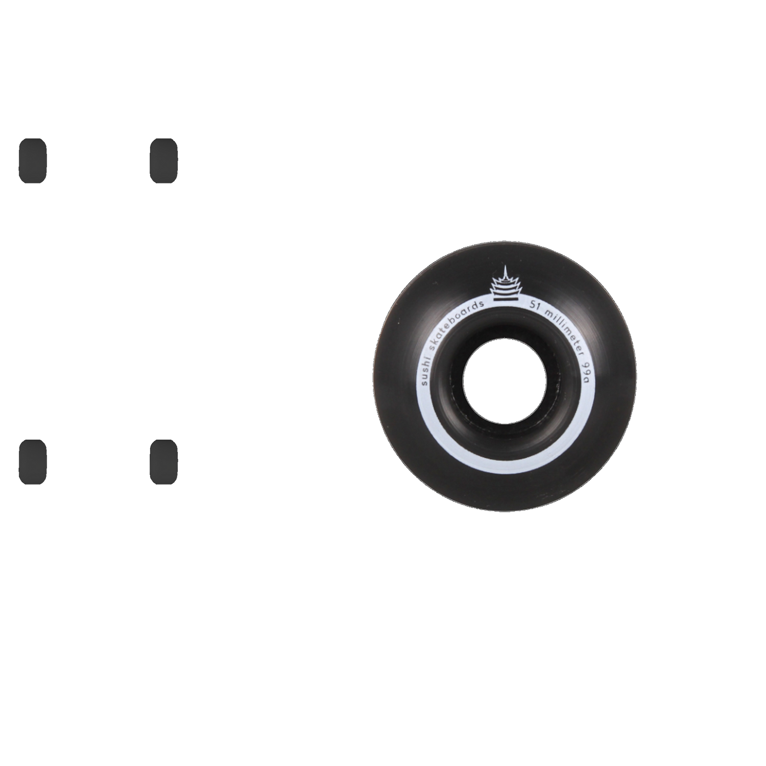 Sushi Pagoda V2 Skateboard Wheels - Black 53mm