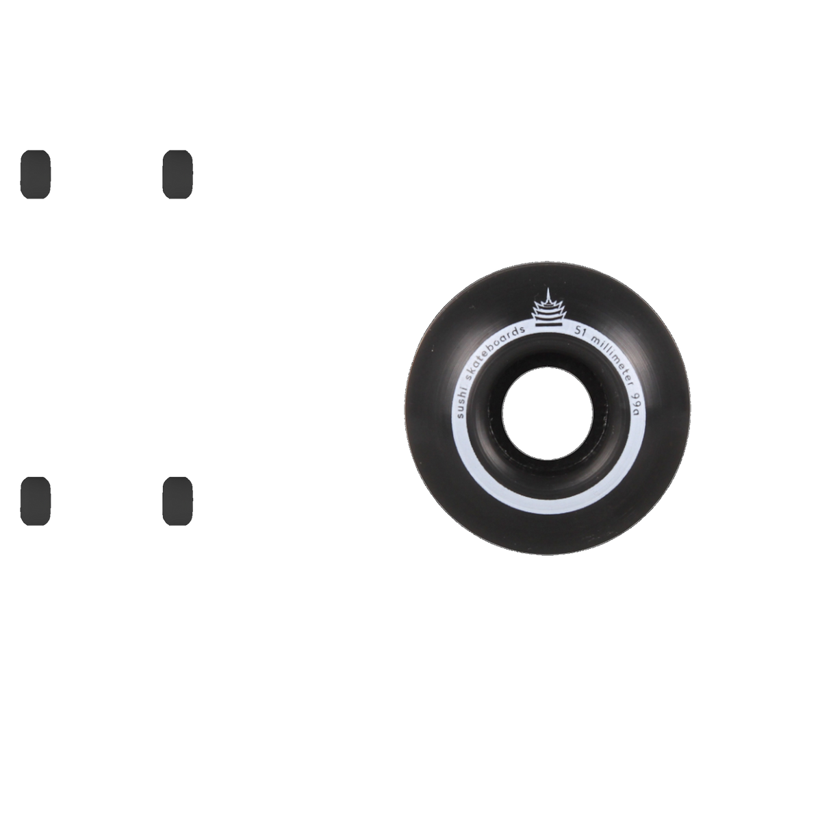 Sushi Pagoda V2 Skateboard Wheels - Black 54mm