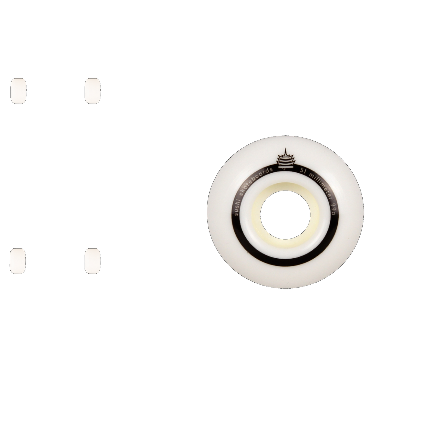 Sushi Pagoda V2 Skateboard Wheels - White 51mm