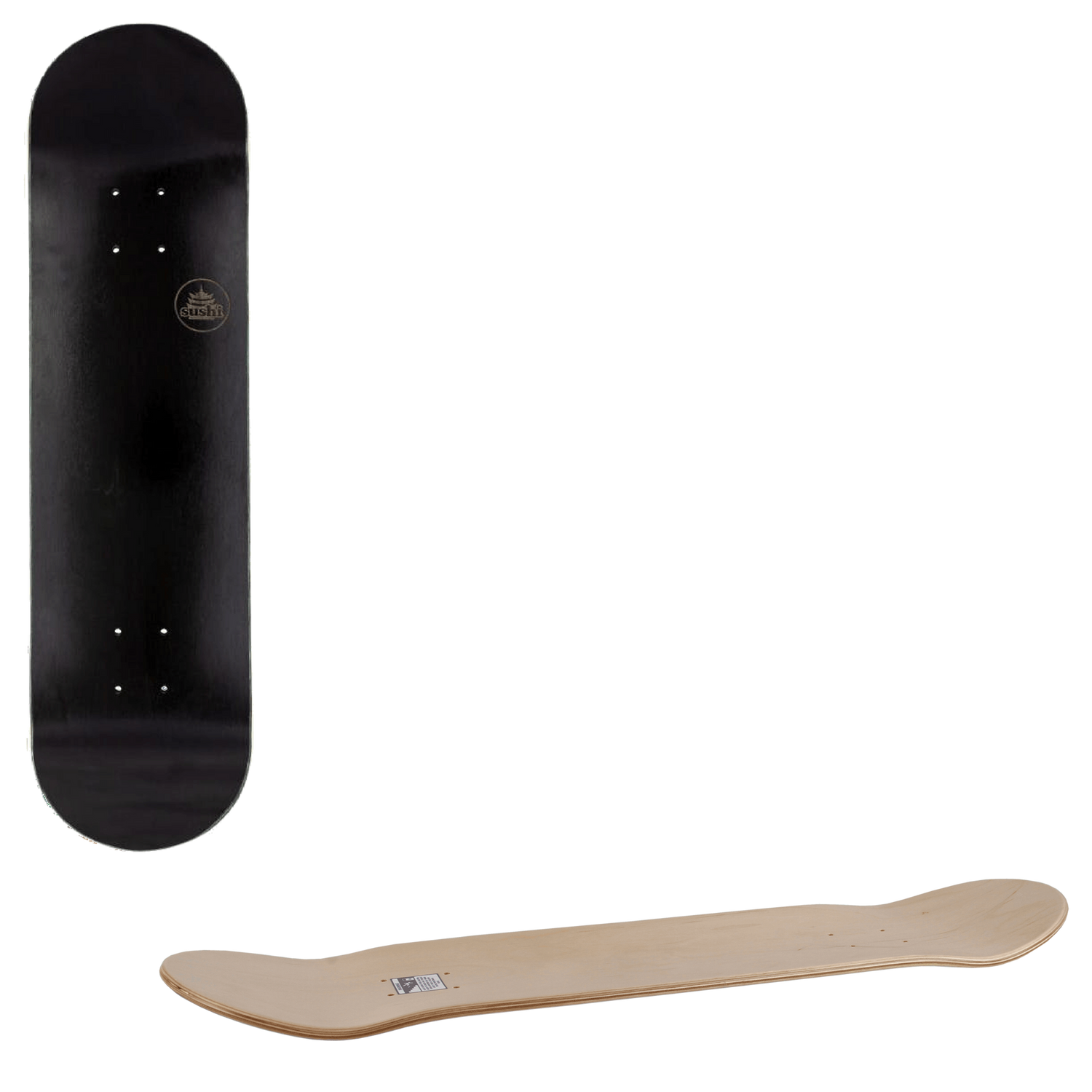 Sushi Pagoda Stamp Skateboard Deck - Black 8''