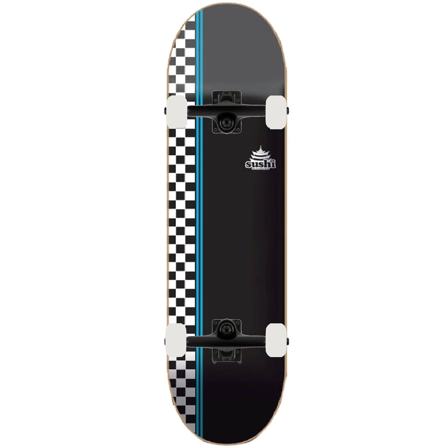 Sushi Checker Logo Custom Skateboard - Black 8.25''