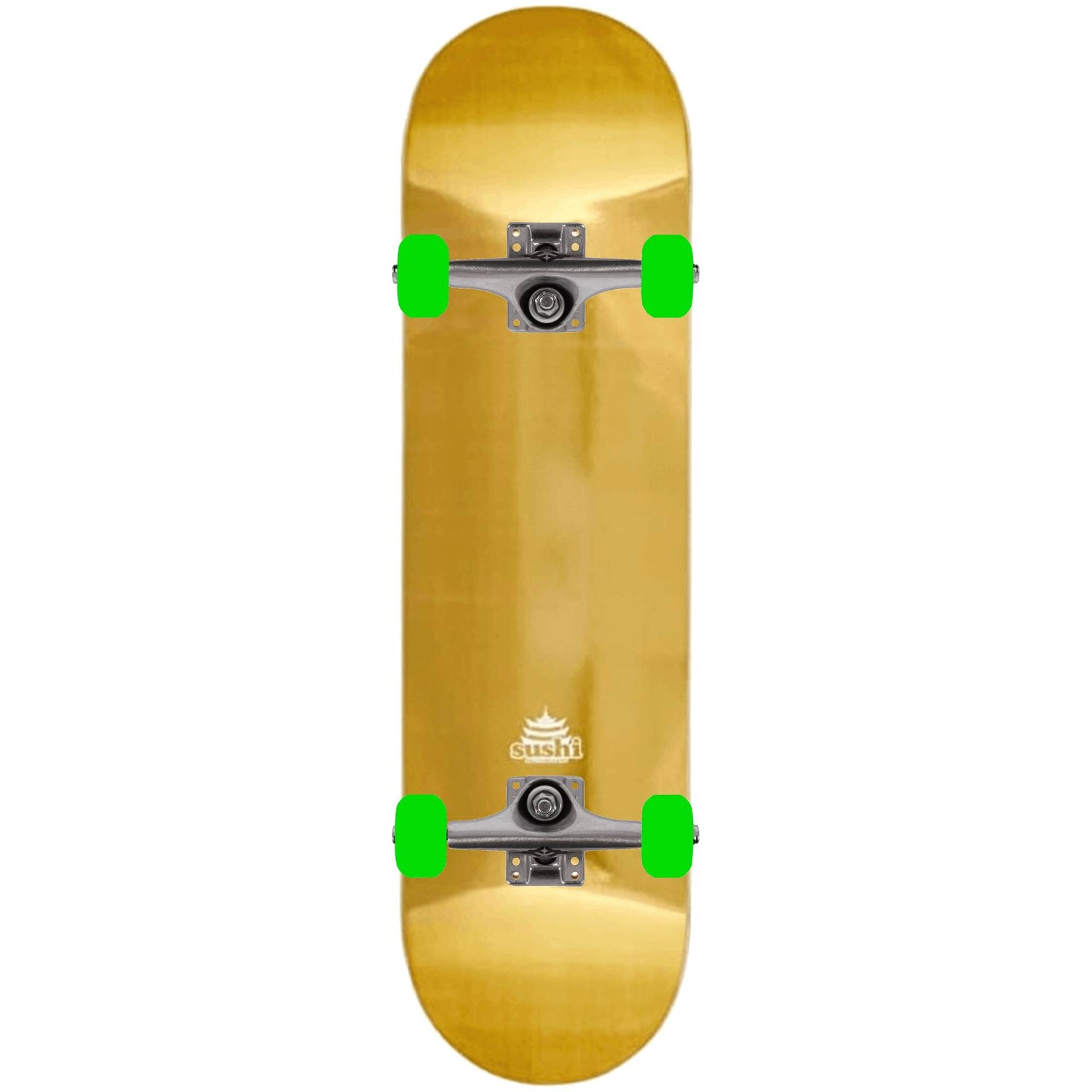 Sushi Pagoda Foil Custom Skateboard - Gold/Green 8.125''