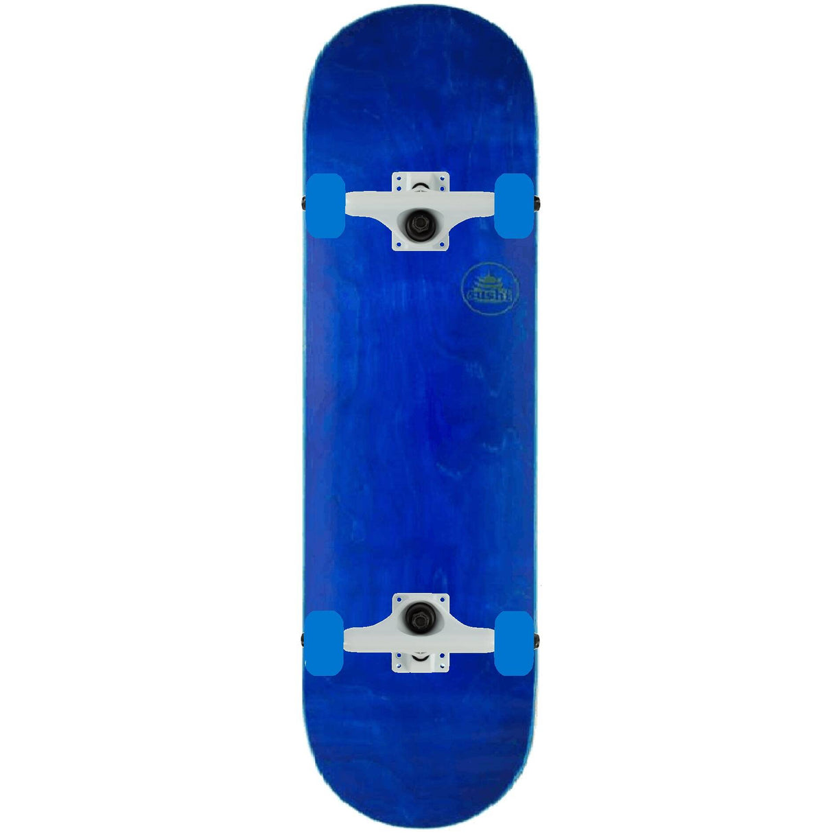 Sushi Pagoda Stamp Custom Skateboard - Blue/White 8.125''