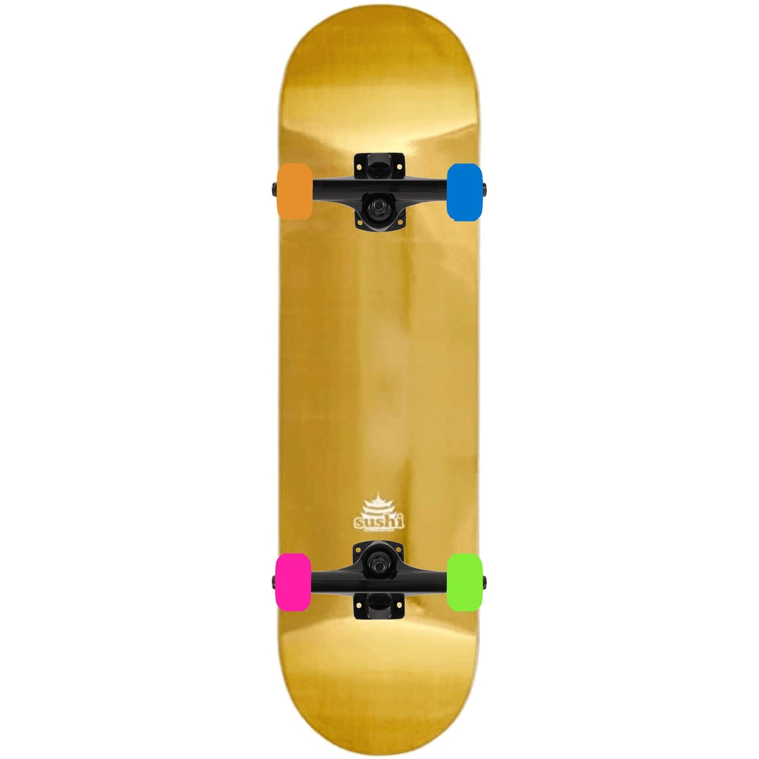 Sushi Pagoda Foil Custom Skateboard - Gold/Black/Multi 8.125''