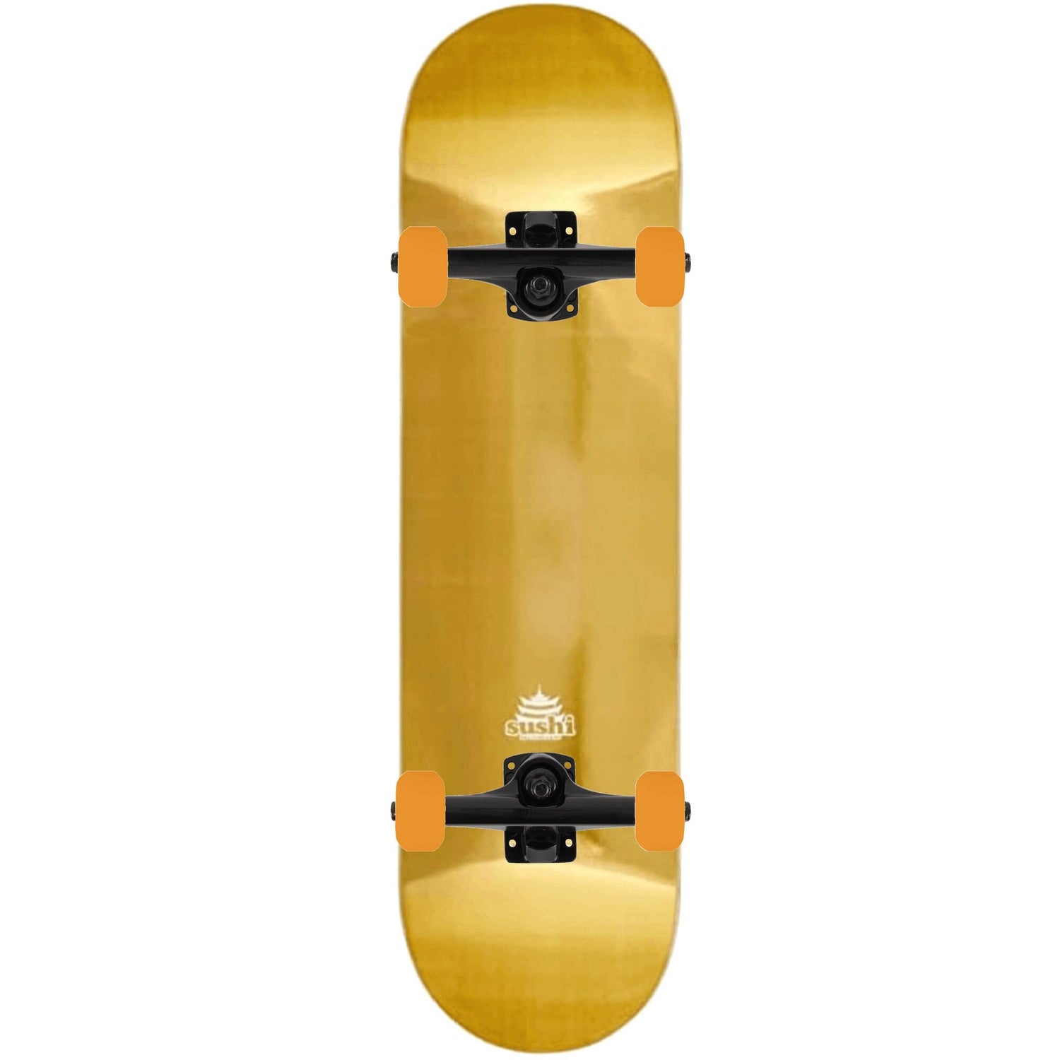 Sushi Pagoda Foil Custom Skateboard - Gold/Black/Orange 8.125''