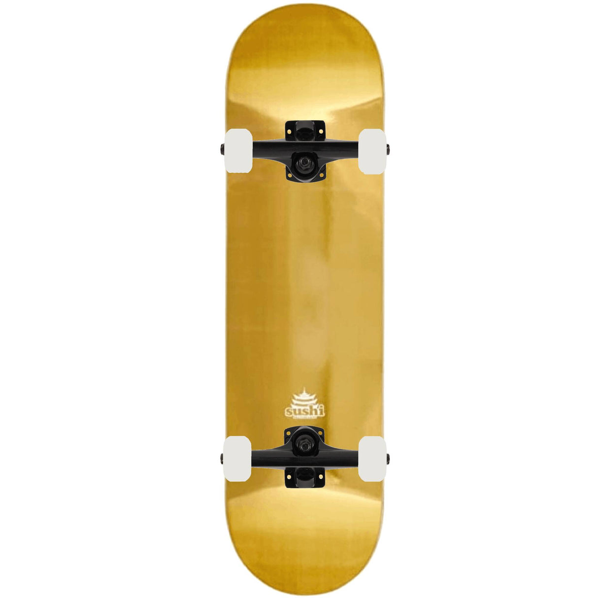Sushi Pagoda Foil Custom Skateboard - Gold/Black/White 8.125''