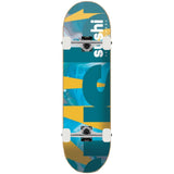Sushi Spectrum Logo Custom Skateboard - Yellow/Blue 8''