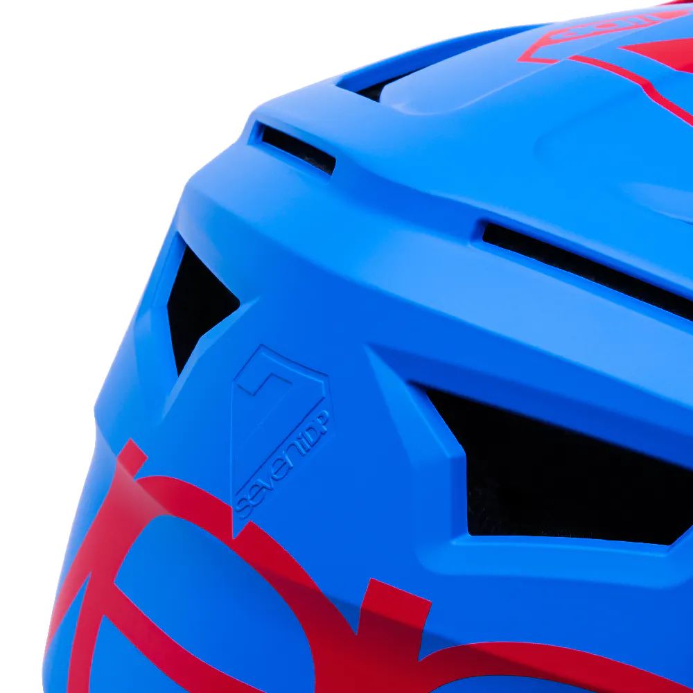 7iDP Project 23 ABS Full Face Helmet - Matte Electric Blue/Gloss Thruster Red