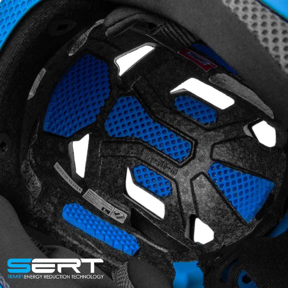 7iDP Project 23 Carbon Full Face Helmet - Raw/Electric Blue