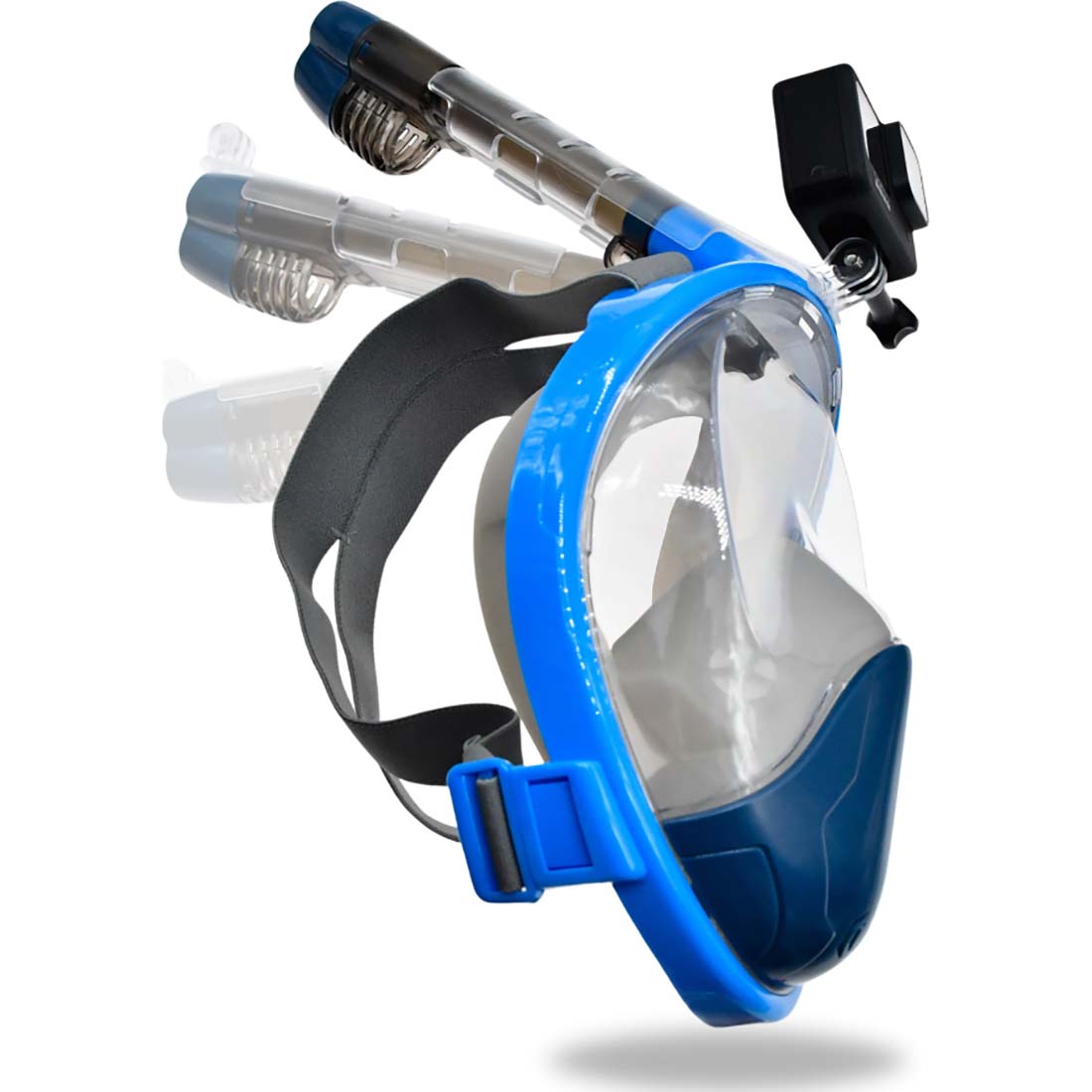 SwimTech Full Face Adults Snorkeling Mask - Blue/Grey L/XL