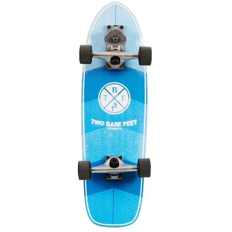 Two Bare Feet A-Frame 360 Surfskate Complete Cruiser Skateboard - Black 28.5''