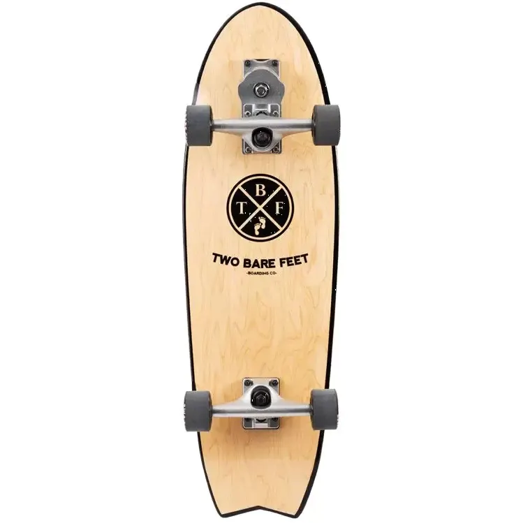 Two Bare Feet Stellar 360 Surfskate Complete Cruiser Skateboard - Black 31''