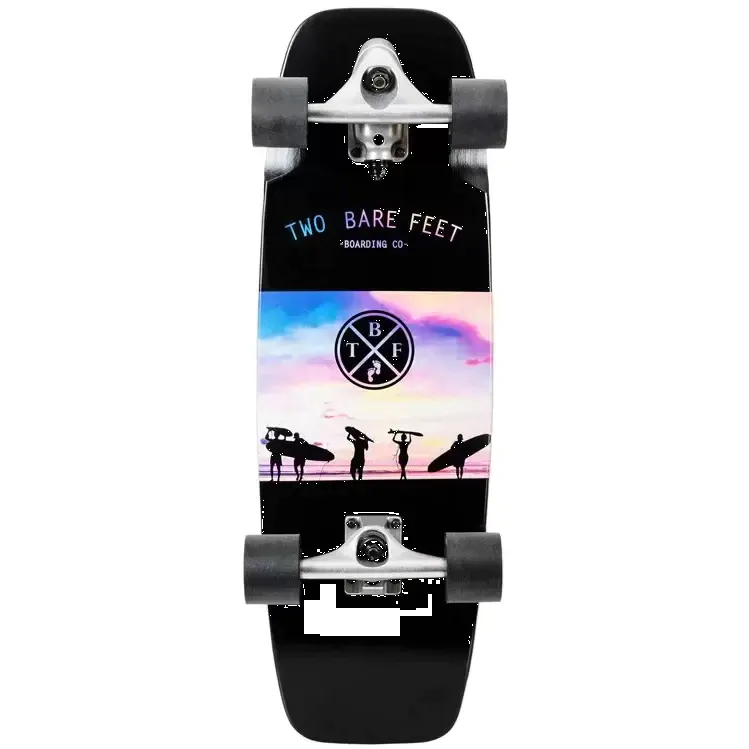 Two Bare Feet Sundowner Complete Cruiser Skateboard - Black 28''