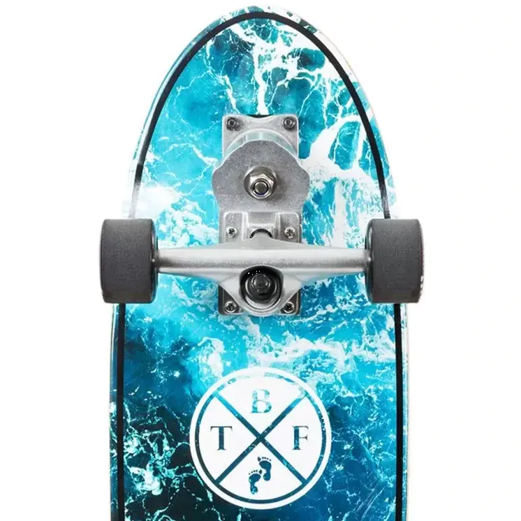 Two Bare Feet Tidal 360 Surfskate Complete Cruiser Skateboard - Black 30''