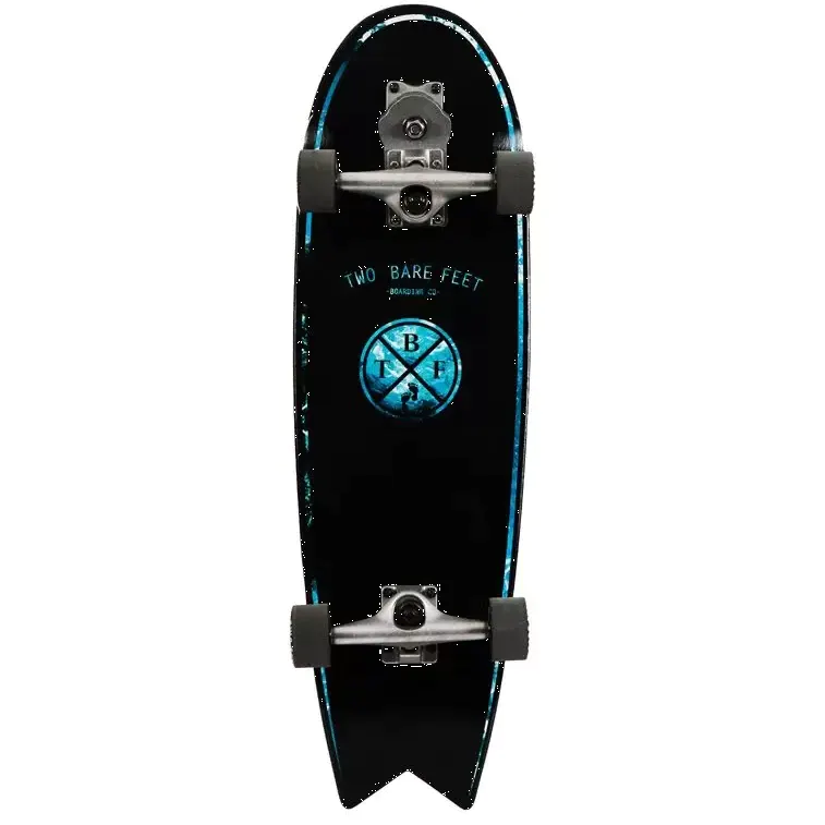 Two Bare Feet Tidepool 360 Surfskate Complete Cruiser Skateboard - Black 31''