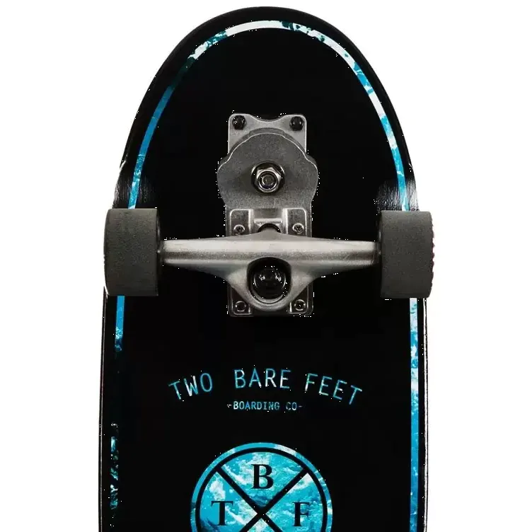 Two Bare Feet Tidepool 360 Surfskate Complete Cruiser Skateboard - Black 31''
