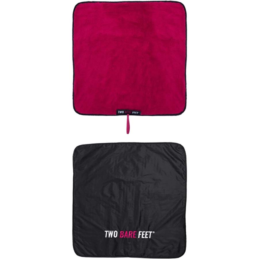 Two Bare Feet Weatherproof Changing Robe with Changing Mat - Black/Raspberry