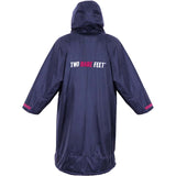 Two Bare Feet Weatherproof Changing Robe - Navy/Raspberry