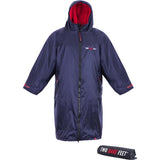 Two Bare Feet Weatherproof Changing Robe with Changing Mat - Navy/Red