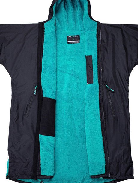 Two Bare Feet Kids Weatherproof Changing Robe with Changing Mat - Black/Teal
