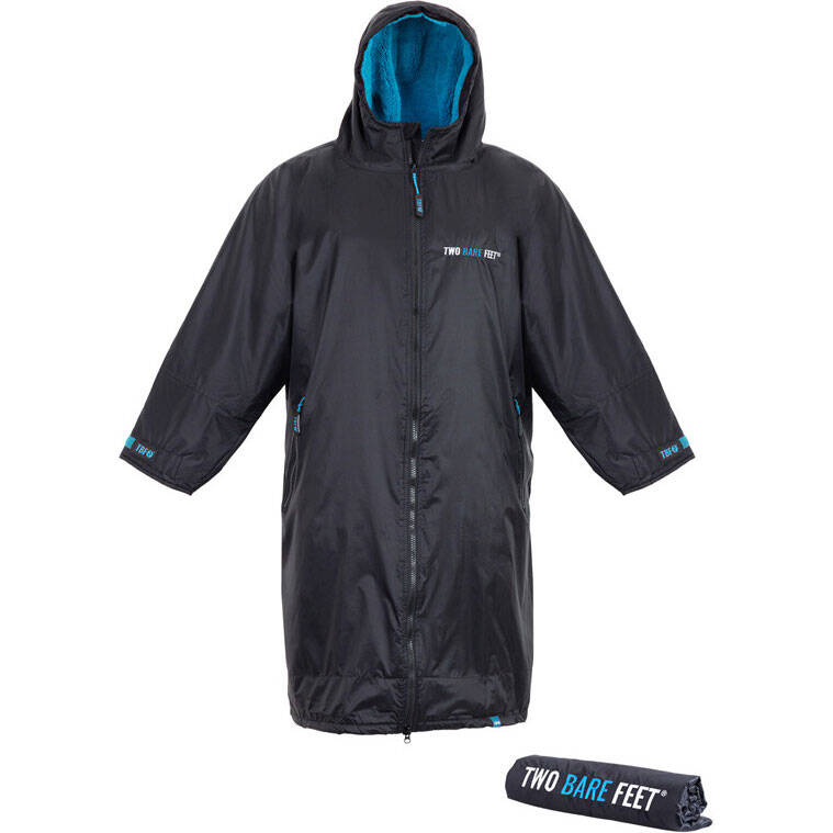 Two Bare Feet Weatherproof Changing Robe with Changing Mat - Black/Blue