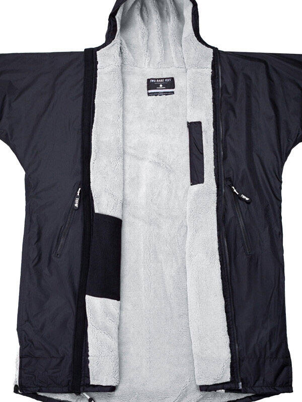 Two Bare Feet Weatherproof Changing Robe with Changing Mat - Black/Grey