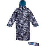 Two Bare Feet Adult Weatherproof Changing Robe - Camo/Blue