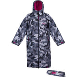 Two Bare Feet Junior Weatherproof Changing Robe & Mat - Camo/Raspberry