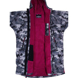 Two Bare Feet Junior Weatherproof Changing Robe & Mat - Camo/Raspberry