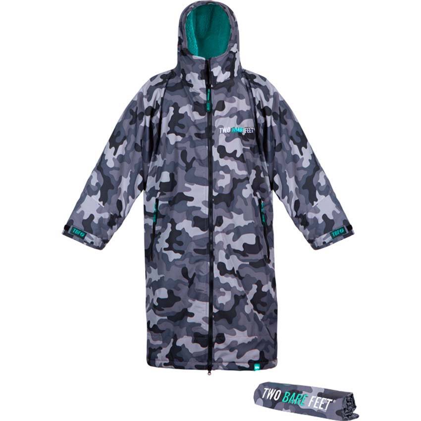 Two Bare Feet Adult Weatherproof Changing Robe - Camo/Teal