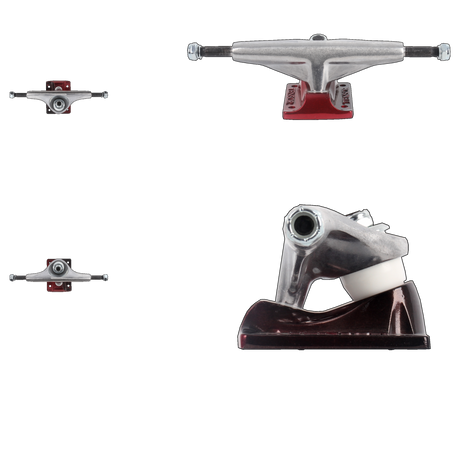 Tensor Alum Lo Skateboard Trucks - Raw/Red Fade 5.25''