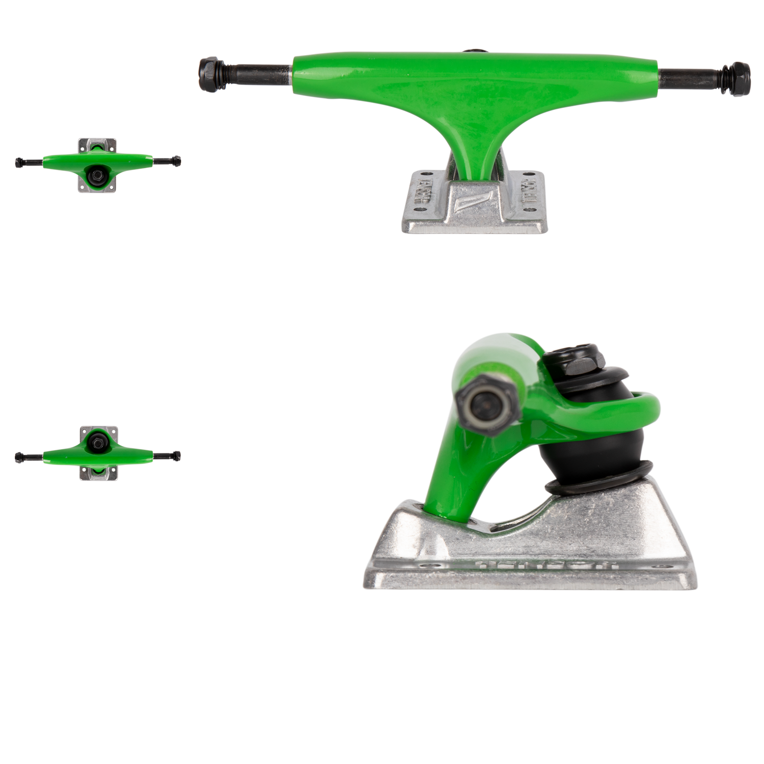 Tensor Alloys Skateboard Trucks - Green/Raw 5.25"