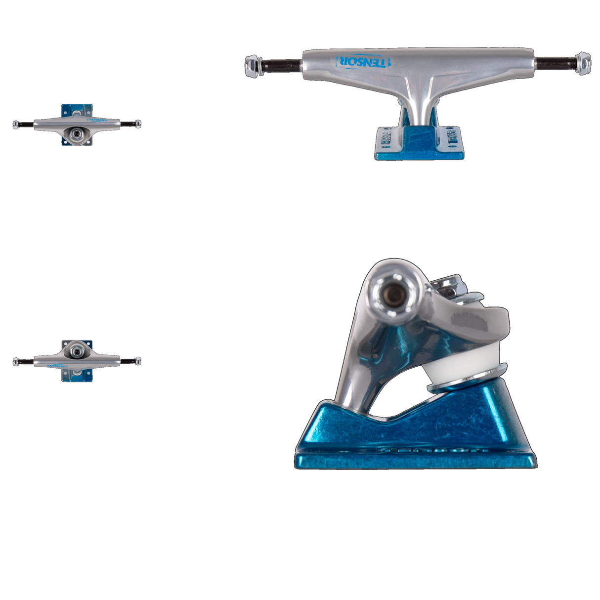Tensor Alum Stencil Mirror Skateboard Trucks - Raw/Light Blue Fade 5.5''