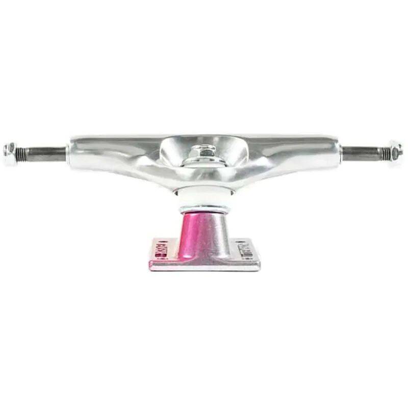 Tensor Alum Stencil Mirror Skateboard Trucks - Raw/Crimson Fade 5.5''