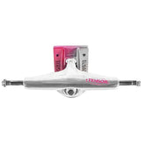 Tensor Alum Stencil Mirror Skateboard Trucks - Raw/Crimson Fade 5.5''