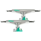 Tensor Alum Stencil Mirror Skateboard Trucks - Raw/Green Fade 5.25''