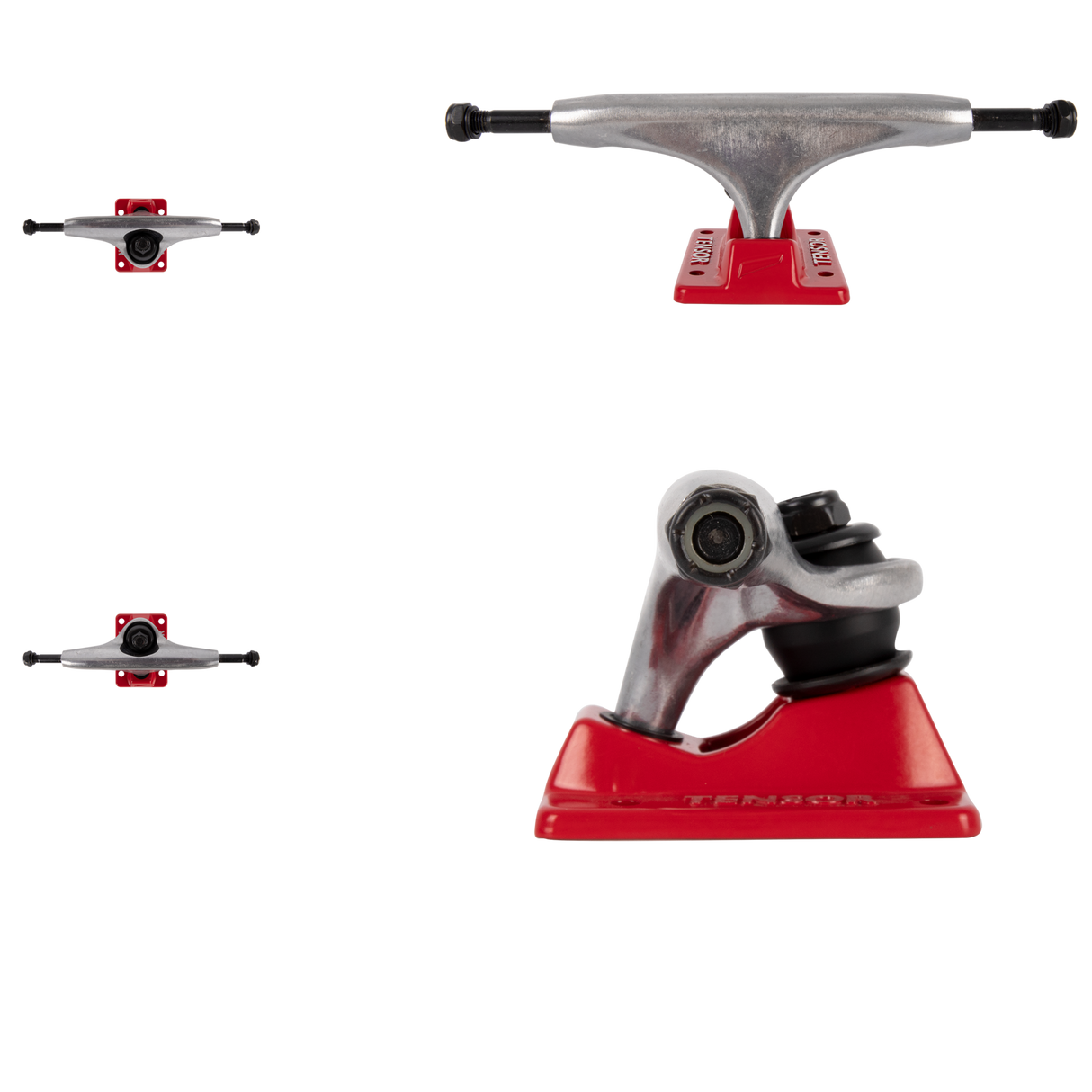 Tensor Alloys Skateboard Trucks - Raw/Red 5"