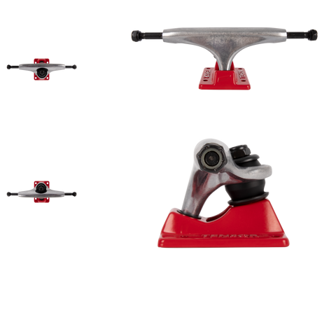 Tensor Alloys Skateboard Trucks - Raw/Red 5.25"